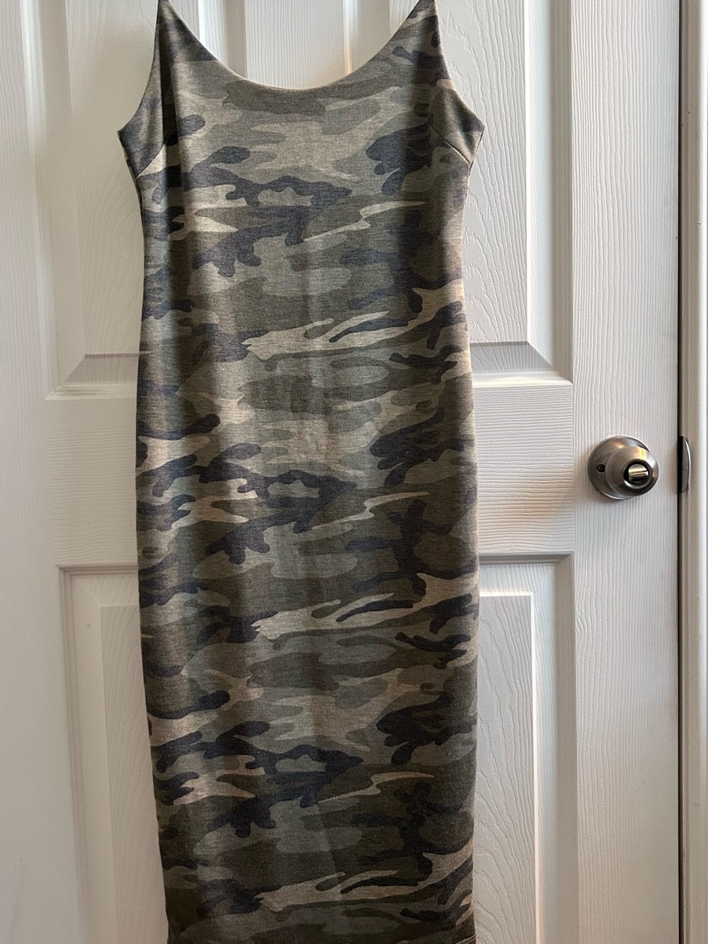 J.O.A. Olive Camo Midi Slip Dress